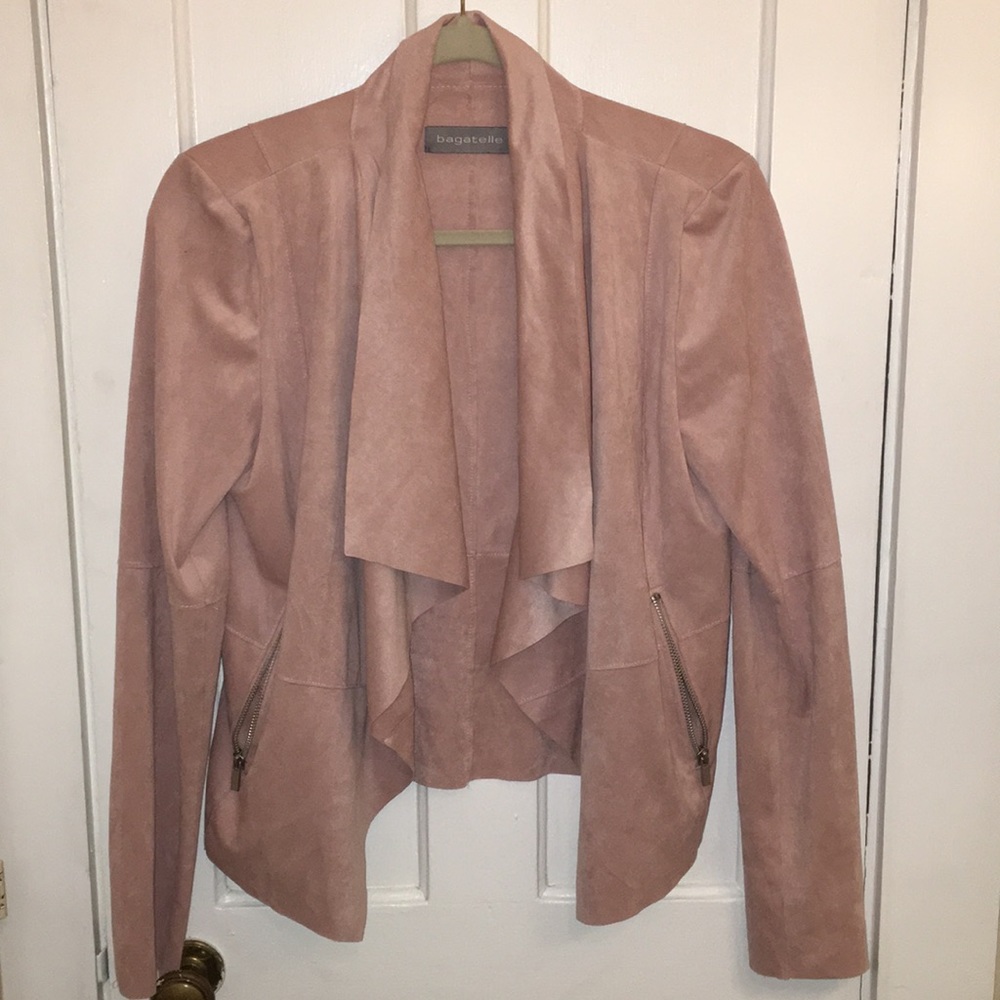 Blush colored suede jacket